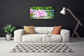 Tablou pe panza canvas Water Flower Art Roz Verde