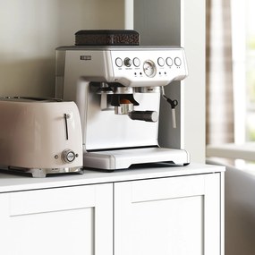 HOMCOM Dulap Bucătărie de 180cm, Dulap Înalt cu 4 Compartimente, Uși din Sticlă Securizată, 2 Rafturi Deschise, Rafturi Reglabile, Blat pentru Electrocasnice, pentru Bucătărie sau Living, Alb | Aosom Romania