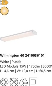 Plafoniera LED, Corp iluminat liniar Wilmington 60 alb