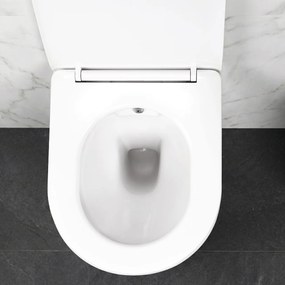 Vas WC suspendabil REA Carlo Lux Rimless cu funcție bideu