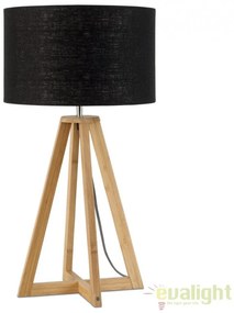 Lampa de masa realizata din materiale naturale, durabile si ecologice, EVEREST/F negru