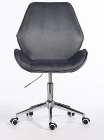 HR350K Scaun Grafit din Catifea Bază Cromata