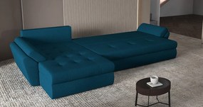 Colțar extensibil dumonde cu ladă de depozitare si sezut confortabil din spuma high-density, Loana XL Enjoy Petrol II 335x185 cm