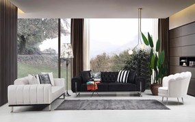 Set de mobila moale pentru sufragerie Ada: canapea confortabilă și fotolii într-un design elegant, fabricat în Turcia.