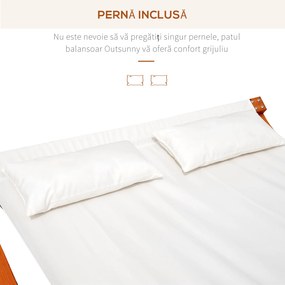 OutSunny Hamac din lemn cu pat balancor de Gradina, 2 oameni | Aosom Romania