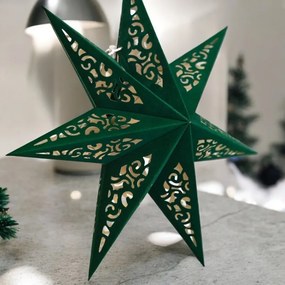 Stea de hartie pentru Craciun cu sapte colturi STARLET DELUXE 35 cm, verde
