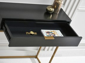 Măsuță consolă Norma M (lemn negru + auriu). 1110822