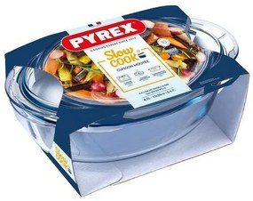 Vas de copt din sticlă Pyrex cu capac, 4,1 l