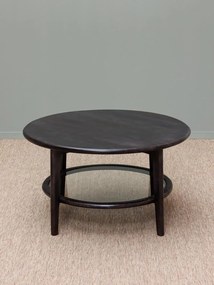 Masuta de cafea, rotunda, din lemn de mango si sticla, Lysandre