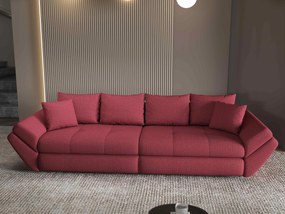 Canapea extensibilă dumonde cu ladă de depozitare si sezut confortabil din spuma high-density, Loana Enjoy Rosu 300x100 cm