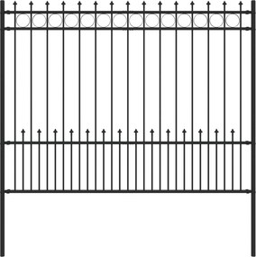 vidaXL Gard Spike Ring Negru 200 x 200 cm Oțel vopsit electrostatic