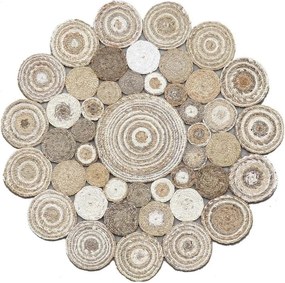 Covor MULTY XW Q, 120x120 cm, forma rotunda, iuta, bej