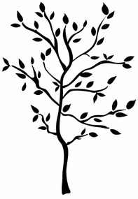 Sticker decorativ perete three, 46x67 cm, negru