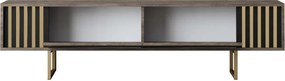 Comoda TV, Hanah Home, Gold Line, 180x30x48 cm, Nuc / Aur