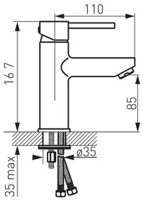 Baterie lavoar FDesign Flusso monocomanda auriu lucios