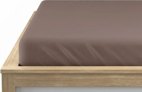 Cearsaf din microfibra cu elastic maro 90 x 200 cm