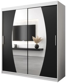 Dulap de haine 180 cm Eclipse (Alb mat + Negru mat). 1063414