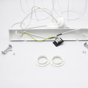 Lustră pe cablu pentru copii STARS 2xE27/15W/230V galben/alb