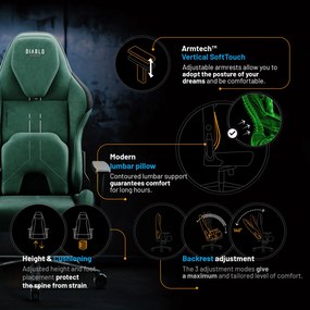 Scaun de gaming Diablo X.One Prime Forest Green Normal Size