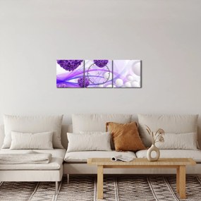 Tablou - Bilă, bile mici, flori (cu ceas) (90x30 cm)