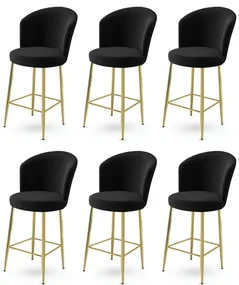 Set de scaune de bar Alte Black and Gold, 6 bucăți, 6 buc.