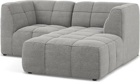 Colțar gri cu tapițerie din țesătură bouclé (cu colț pe partea dreaptă/cu șezlong) Aloha – Makamii