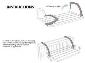 Uscător de rufe negru de agățat pe calorifer Addis 6 Bar Radiator Airer