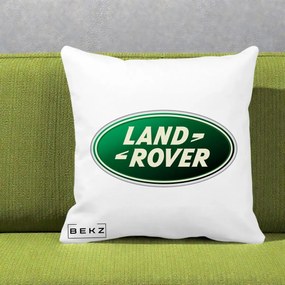 Perna Personalizata cu emblema Land Rover, 40x40 cm, Alba Mata, Husa Detasabila, Perna Inclusa, BEKZ®