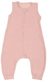 Sac de dormit copii de vara din muselina dubla cu picioare 6-18 luni Kidizi Old Rosa 0.3 tog, bumbac 100%