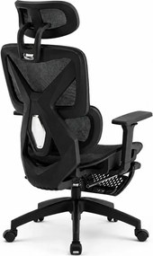 RESIGILAT- Scaun ergonomic, functie translatie sezut, cotiere 3D, tetiera 3D, suport lombar Adaptive, pivotant, suport picioare, Negru