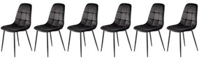 Set 6 scaune K417 velvet negru