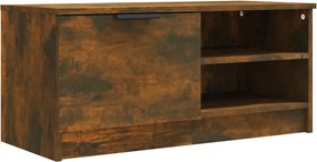 vidaXL Comodă TV, stejar fumuriu, 80x35x36,5 cm, lemn prelucrat