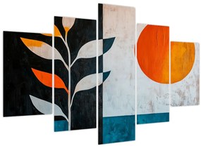 Tablou - Abstracție cu plantă și soare (150x105 cm)