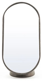 Oglinda ovala cu rama din fier aurie Vanity four, 16 x 13 x 30 cm