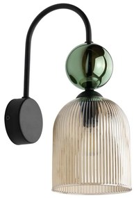 Aplica de perete SOPHIA, 1xE14/10W/230V, negru/verde/bej fumuriu
