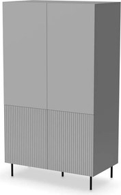 Dulap ASENSIO S-1, gri deschis, PAL laminat/metal, cu 4 usi, 80x54x185