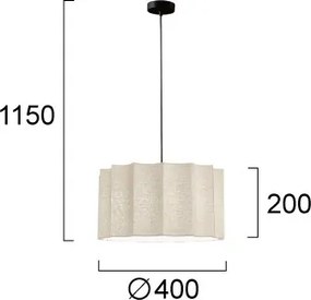 Lampă suspendată pe cablu WAVY 1xE27/14W/230V bej