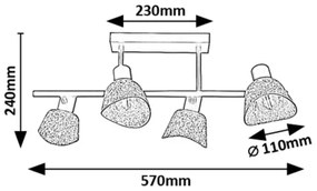 Lustră aplicată Rabalux 73010 FARELIA 4xE14/10W/230V