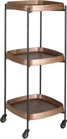 Gheridon, Mini Bar cu roti pentru bauturi si sticle Walnut