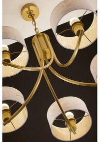 Jupiter 2097 - Candelabru suspendat pe lanț ARTHUR 5xE27/15W/230V alb/auriu/decor marmură