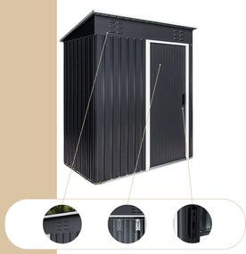 Căsuță pentru unelte de grădină M, 162x86x181cm, antracit Jurhan