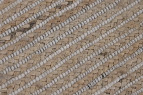 Covor din lână și iută împletit manual, maro natural, 160 x 230 cm, 2200 GSM, „Wool Jute Carpet Natural"