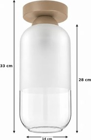 BRILAGI - plafonieră LED RETRO GLASS 1xE27/60W/230V diam. 14 cm bej/alb