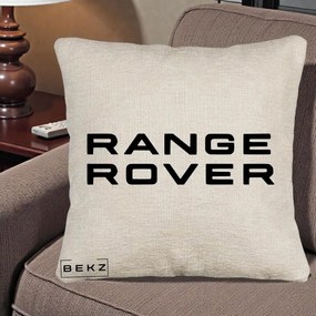 Perna Personalizata cu emblema Range Rover, 40x40 cm, Bej Canapea, Husa Detasabila, Perna Inclusa, BEKZ®
