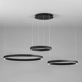 Lustra LED circulara cu 3 inele 80/60/40cm CRISEIDE, alb, negru sau auriu