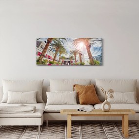Tablou - palmier cu bazin (120x50 cm)