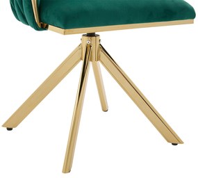 Set de 2 scaune pivotante din catifea, Smarald | Aosom Romania