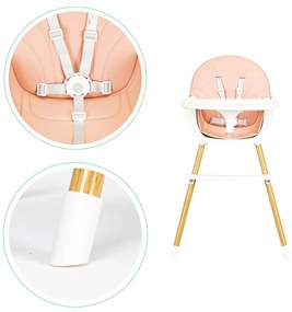 Scaun de hrănire 2 în 1 roz