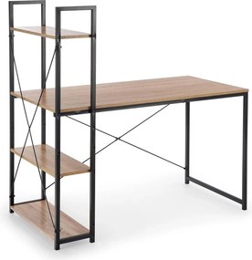Birou NARVIK B1, stejar sonoma/negru, 120x64x120 cm