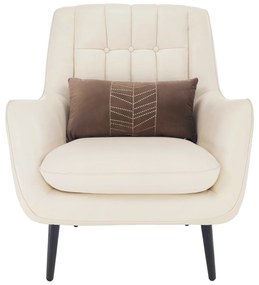 Fotoliu design, piele / piele ecologică, crem / negru, LINSY